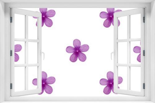 Fototapeta Naklejka Na Ścianę Okno 3D - Watercolor seamless pattern of decorative violet flowers on a white background.