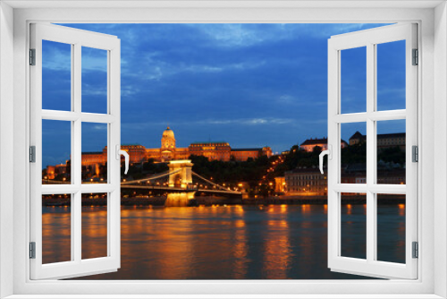 Fototapeta Naklejka Na Ścianę Okno 3D - Budapest panorama at night