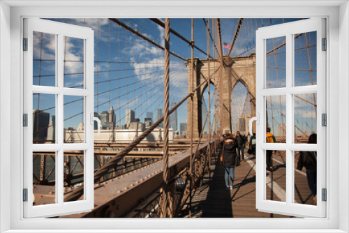 Fototapeta Naklejka Na Ścianę Okno 3D - brooklyn bridge new york city