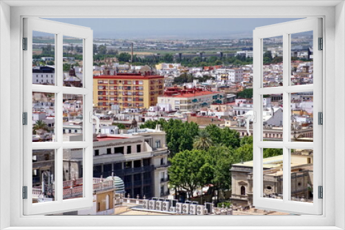 Fototapeta Naklejka Na Ścianę Okno 3D - City View from Giralda Spire Bell Tower in Seville Cathedral in Andalusia Spain.