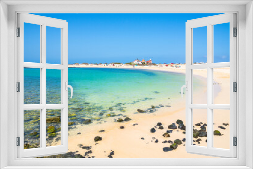 Fototapeta Naklejka Na Ścianę Okno 3D - View of the beautiful Playa Chica Beach, El Cotillo - Fuerteventura, Canary Islands, Spain