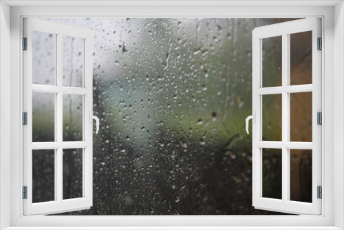 Fototapeta Naklejka Na Ścianę Okno 3D - rain drops on window
