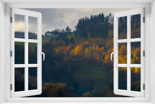 Fototapeta Naklejka Na Ścianę Okno 3D - Herbstlandschaft im Lavanttal