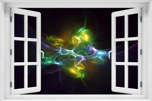 3D rendering abstract multicolor fractal light background