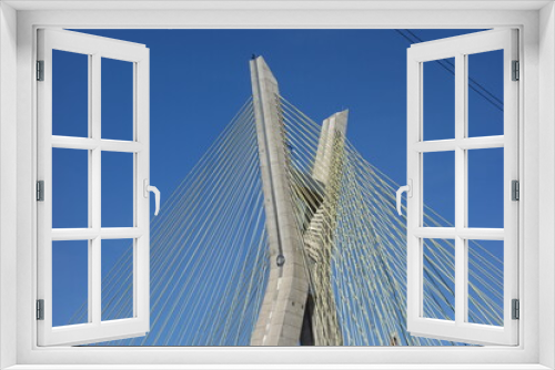 Fototapeta Naklejka Na Ścianę Okno 3D - Sao Paulo/Brazil: cable-stayed bridge, cityscape. 'ponte estaiada'