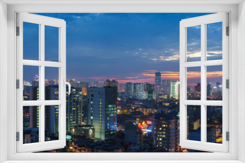 Fototapeta Naklejka Na Ścianę Okno 3D - Hanoi cityscape at sunset with arising high buildings in Dong Da district