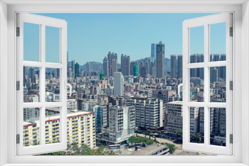 Fototapeta Naklejka Na Ścianę Okno 3D - hong kong downtown