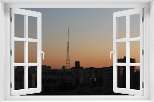 Fototapeta Naklejka Na Ścianę Okno 3D - skyline at sunset