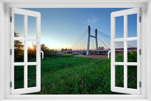Fototapeta Naklejka Na Ścianę Okno 3D - Schrägseilbrücke Schlunzig.