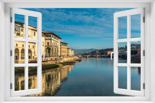 Fototapeta Naklejka Na Ścianę Okno 3D - FLORENCE, TUSCANY / ITALY - DECEMBER 27 2019: Arno river photo in Florence city