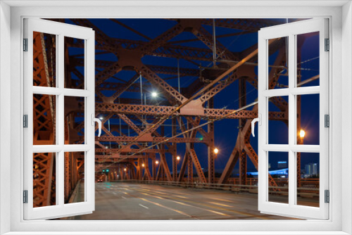 Fototapeta Naklejka Na Ścianę Okno 3D - Steel bridge in Portland downtown