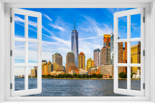 Fototapeta Naklejka Na Ścianę Okno 3D - It's Beautiful evening view of the Lower Manhattan, New York City, United States of America