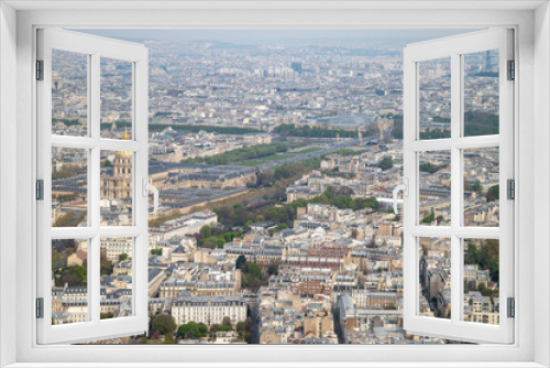 Aerial view from Tour Montparnasse at the city of Paris