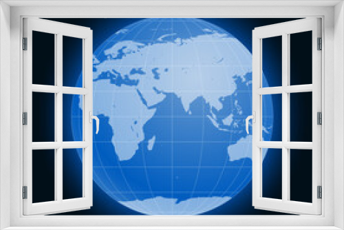 Fototapeta Naklejka Na Ścianę Okno 3D - Globe Earth symbol flat icon isolated on black background. Europe, Asia, Africa, Australia, Antarctica, Arctic.