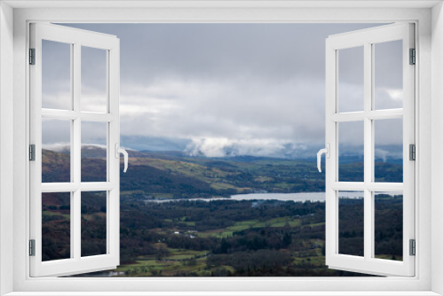 Fototapeta Naklejka Na Ścianę Okno 3D - View of mountains and fells around the Langdale Valley, English Lake district, Cumbria in the winter