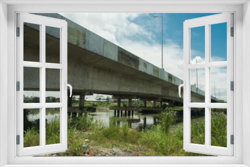 Fototapeta Naklejka Na Ścianę Okno 3D - A view of an overhead bridge in an urban city in Nigeria
