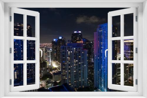 Fototapeta Naklejka Na Ścianę Okno 3D - Aerial panorama in the City of Brickell Miami FL