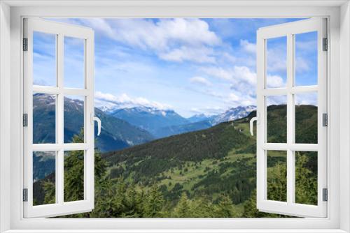 Fototapeta Naklejka Na Ścianę Okno 3D - mountain landscape with blue sky