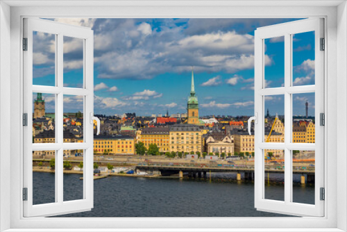 Fototapeta Naklejka Na Ścianę Okno 3D - View onto Stockholm old town Gamla Stan in Sweden