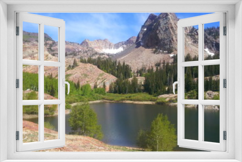 Fototapeta Naklejka Na Ścianę Okno 3D - Lake Blanche and Sundial Peak, Big Cottonwood Canyon, Utah