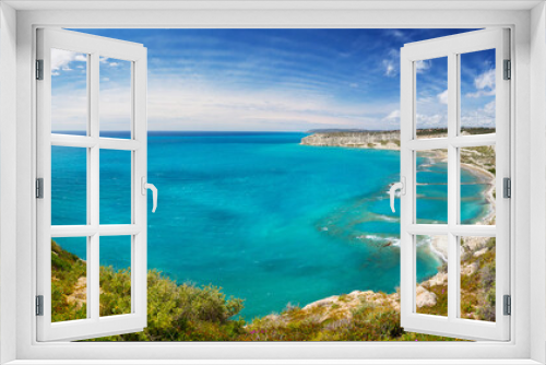 Fototapeta Naklejka Na Ścianę Okno 3D - landscape with sea and blue sky, Cyprus