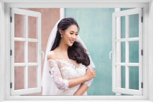 young woman in a wedding dress