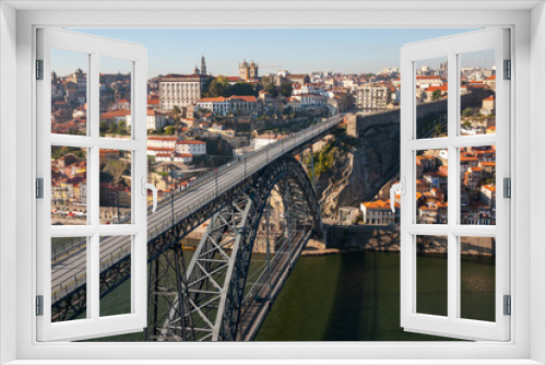 Maria Pia Bridge or Eiffel Bridge in Porto, Portugal