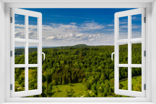 Fototapeta Naklejka Na Ścianę Okno 3D - Wald- und Wiesenlandschaft