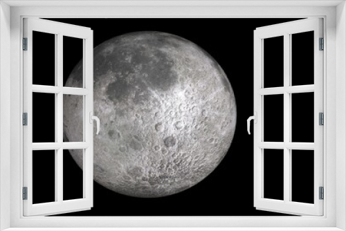 Fototapeta Naklejka Na Ścianę Okno 3D - full moon on black background. 3d illustration