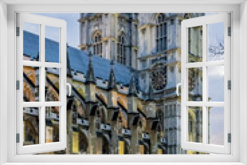 Fototapeta Naklejka Na Ścianę Okno 3D - Westminster Abbey (The Collegiate Church of St Peter at Westminster) - Gothic church in City of Westminster, London. Westminster is traditional place of coronation and burial site for English monarchs