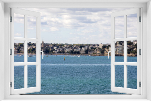 Fototapeta Naklejka Na Ścianę Okno 3D -  View from the ramparts at marina and  the town of Dinard. Saint Malo, Brittany, France