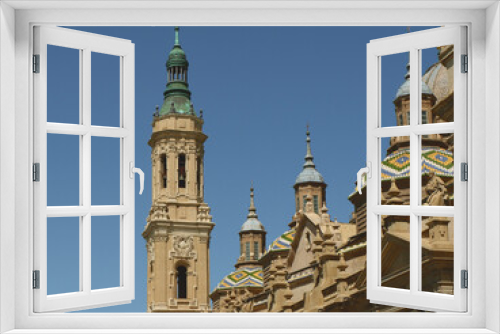 Fototapeta Naklejka Na Ścianę Okno 3D - Low angle view on dome of El Pilar Cathedral, important religious place for catholics