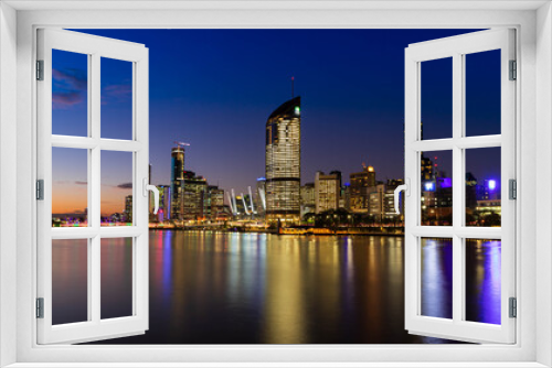Fototapeta Naklejka Na Ścianę Okno 3D - Sunset over Brisbane City, Queensland, Australia