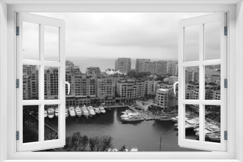 Fototapeta Naklejka Na Ścianę Okno 3D - Le port de Monaco vu de haut, ville de Monaco, Principauté de Monaco