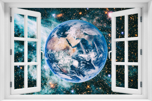 Fototapeta Naklejka Na Ścianę Okno 3D - Planet earth in space, full planet. The elements of this image furnished by NASA.