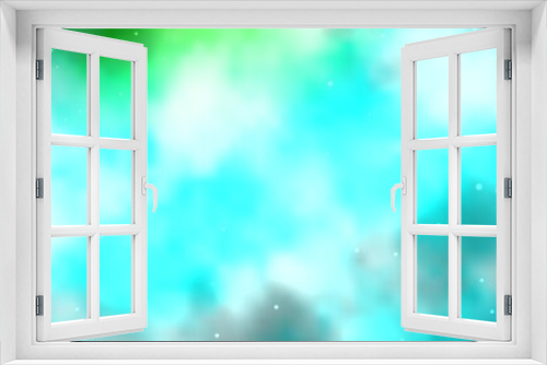 Fototapeta Naklejka Na Ścianę Okno 3D - Light Blue, Green vector background with colorful stars. Blur decorative design in simple style with stars. Pattern for new year ad, booklets.