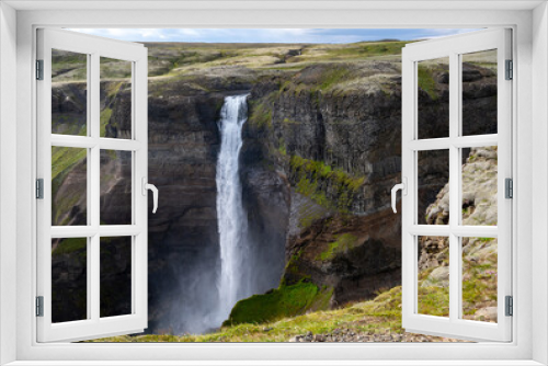 Fototapeta Naklejka Na Ścianę Okno 3D - View of the landscape of the Haifoss waterfall in Iceland.