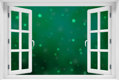 Light Green vector background with small and big stars. Shining colorful illustration with small and big stars. Pattern for new year ad, booklets.