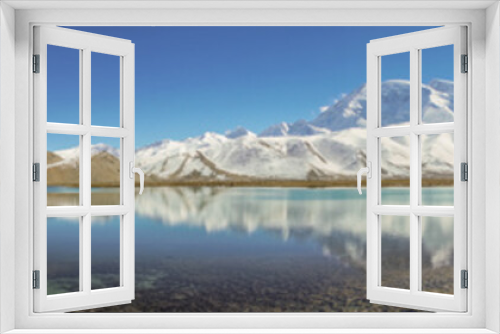 Fototapeta Naklejka Na Ścianę Okno 3D - Karakul Lake with Mutztagh Ata Xinjiang China 