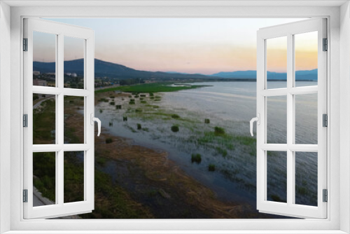 Fototapeta Naklejka Na Ścianę Okno 3D - Shore view of Lake Beysehir from a drone 