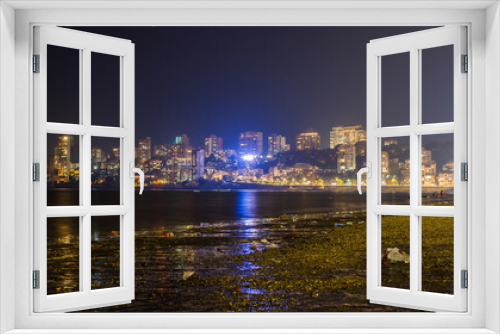Fototapeta Naklejka Na Ścianę Okno 3D - Mumbai night skyline view from Marine Drive in Mumbai, India.