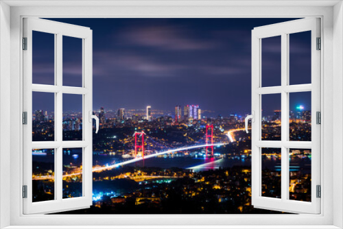 Fototapeta Naklejka Na Ścianę Okno 3D - Istanbul Bosphorus Bridge at night.