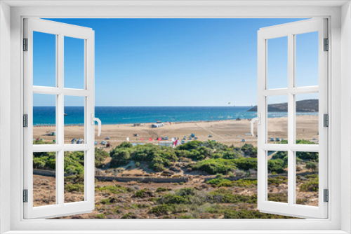 Fototapeta Naklejka Na Ścianę Okno 3D - Panoramic view of Prasonisi beach on the south of Rhodes Island (Greece)