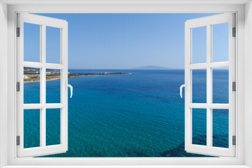 Fototapeta Naklejka Na Ścianę Okno 3D - Plage d'Aliko sur l'île de Naxos dans les Cyclades en Grèce vue du ciel