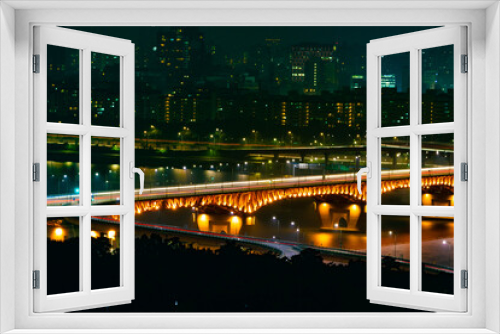 Fototapeta Naklejka Na Ścianę Okno 3D - Seongsudaegyo Bridge nightscape