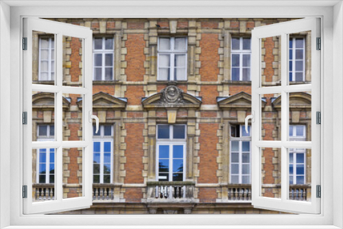 Fototapeta Naklejka Na Ścianę Okno 3D - View of Unique traditional French windows and balconies. Paris, France.