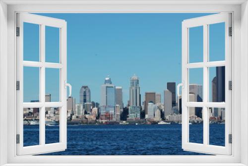 Fototapeta Naklejka Na Ścianę Okno 3D - Seattle skyline on waterfront