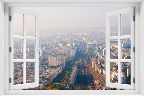 Fototapeta Naklejka Na Ścianę Okno 3D - Paris aerial view from Montparnasse tower