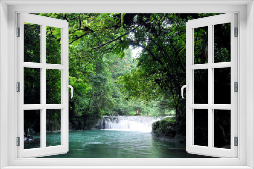Fototapeta Naklejka Na Ścianę Okno 3D - a little waterfall in the jungle