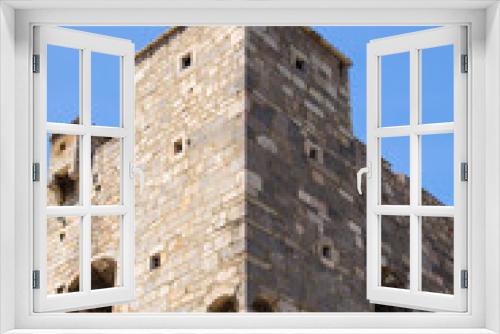 Fototapeta Naklejka Na Ścianę Okno 3D - Corner tower of the fortress Nehaj above the city of Senj in Croatia.